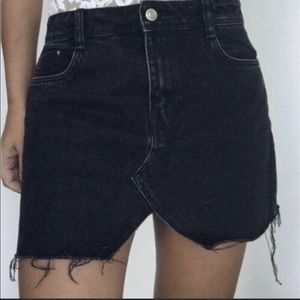 Zara Black Denim Mini Skirt